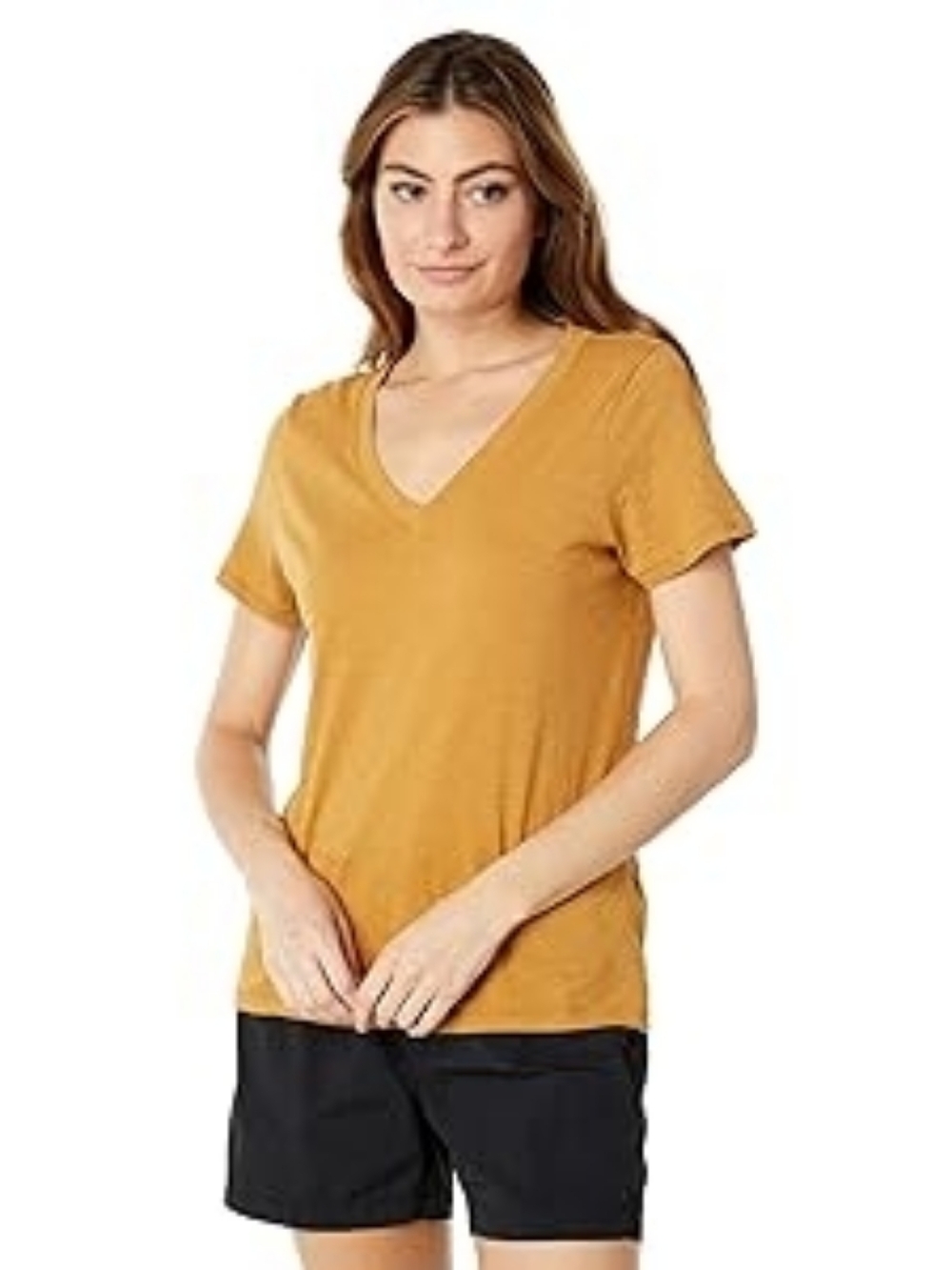🔥 2/$10 3/$12 Madewell Whisper Cotton V-Neck Tee in Mustard